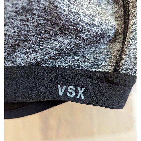 Victoria’s Secret Sport VSX Black/Gray Heathered Zip Sports Bra Medium - Picture 3 of 5